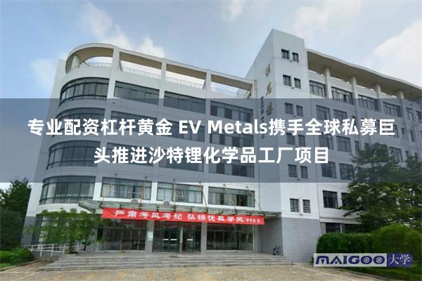 专业配资杠杆黄金 EV Metals携手全球私募巨头推进沙特锂化学品工厂项目