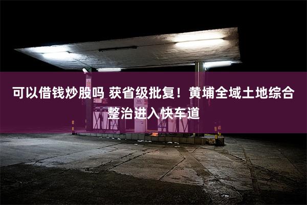 可以借钱炒股吗 获省级批复！黄埔全域土地综合整治进入快车道