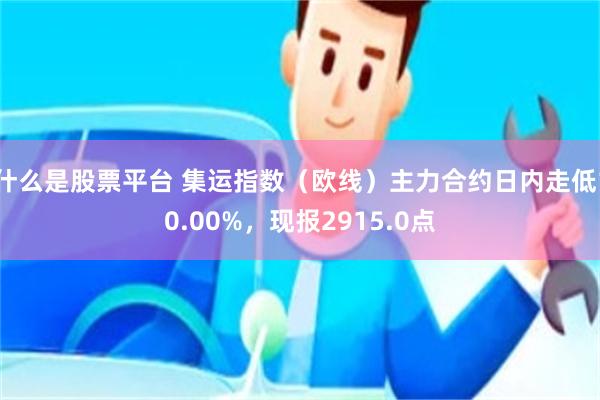 什么是股票平台 集运指数（欧线）主力合约日内走低10.00%，现报2915.0点